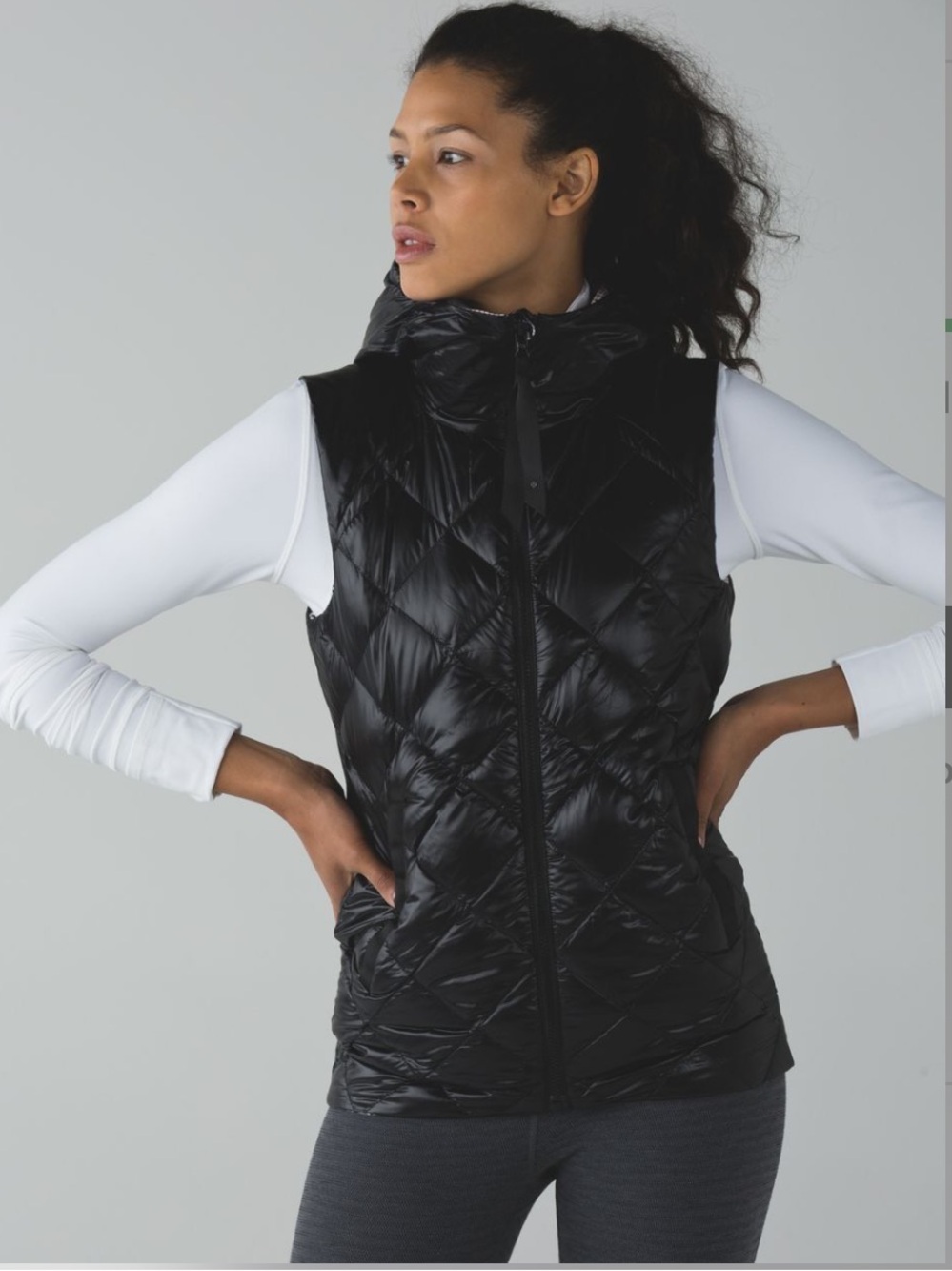 LULULEMON The Fluffiest Quilted Hooded revesible Puffer Vest - Black 10